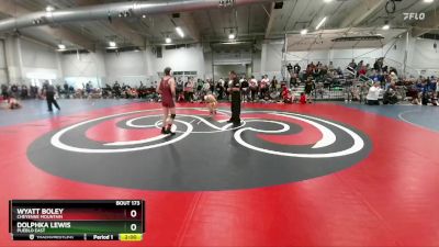 150 lbs Champ. Round 1 - Wyatt Boley, Cheyenne Mountain vs Dolphka Lewis, Pueblo East