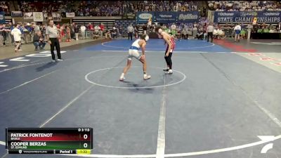 D 3 113 lbs Semifinal - Patrick Fontenot, Basile vs Cooper Berzas, St. Edmund