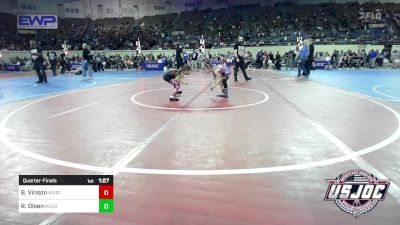 50 lbs Quarterfinal - Blakelee Vinson, Weatherford Youth Wrestling vs Rikki Olsen, Mojo Grappling Academy