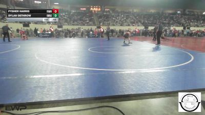 100 lbs Consi Of 4 - Fysher Harris, Pawhuska Huskies JH vs Dylan Dethrow, Owasso Rams Jh Boys