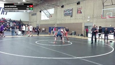 157 lbs Cons. Round 3 - Brandon Stowe, Treasure Valley CC vs Jacob Quintua, Simon Fraser (B.C.)