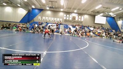 85 lbs Cons. Semi - Mason Sandness, Team Prestige vs Kutter Wade, Wasatch Wrestling Club