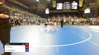 106 lbs Cons 4 - Kaleb Pratt, IL vs Mateo Gallegos, PA