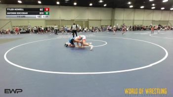 110 lbs Final - Tyler Howell, Mat Warriors 14U vs Javonni Escobar, Untouchables 14U Purple