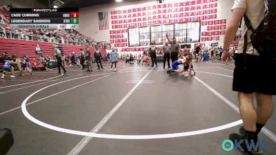 85 lbs Quarterfinal - Cade Cummins, Choctaw Ironman vs Legendary Sanders, Stroud Youth Wrestling Club