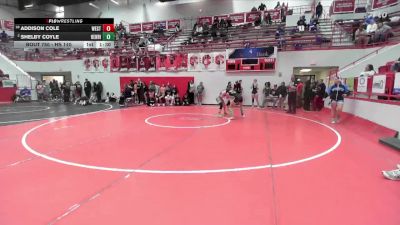 HS 140 lbs Quarterfinal - Addison Cole, WESTMOORE vs Shelby Coyle, Henrietta