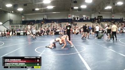 145 lbs Cons. Round 3 - Jack Hanrahan, Arlington Cardinals Wrestling vs Christopher Green, Barbarian Bulls Wrestling Club