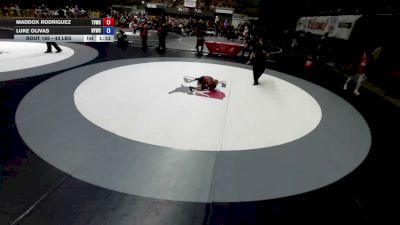 43 lbs Champ. Round 2 - Maddox Rodriguez, The Valley Wrestling Club vs Luke Olivas, Hemet Youth Wrestling Club