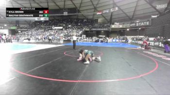 Girls 4A 115 lbs Cons. Round 3 - Maliyah Brathwaite, Spanaway Lake (Girls) vs Kyla Brown, Arlington (Girls)