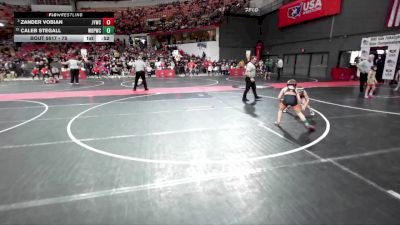 75 lbs Cons. Semi - Zander Vobian, Janesville Youth Wrestling Club vs Caleb Stegall, West De Pere Wrestling Club