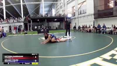 127 lbs Round 3 (8 Team) - Victoria Barragan, California vs Nevaeh Colon, Pennsylvania Red