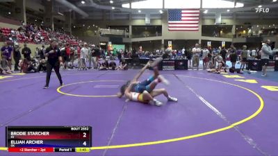 120 lbs Cons. Round 3 - Brodie Starcher, KS vs Elijah Archer, OK