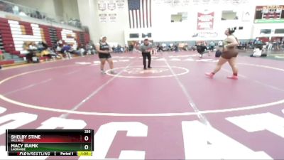 235 lbs Cons. Round 7 - Shelby Stine, Vallivue vs Macy Iramk, LaGrande