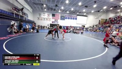 115 lbs Semifinal - Ethan Valdez, Johnson Junior High vs Jacob Stirling, Sage Valley Jr High