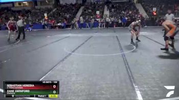 138 lbs Cons. Round 2 - Zane Swinford, Winfield vs Sebastian Heredia, U Town Hammers