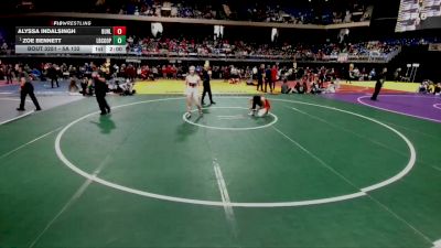 5A 132 lbs Semifinal - Zoe Bennett, Lubbock Cooper vs Alyssa Indalsingh, Burleson