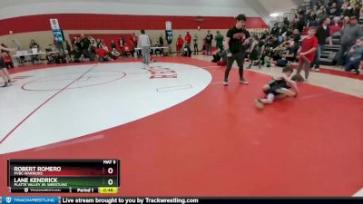 53-57 lbs Round 1 - Lane Kendrick, Platte Valley Jr. Wrestling vs Robert Romero, PVBC WARRIORS