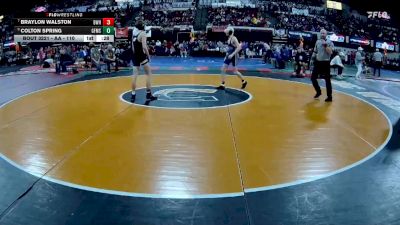 AA - 110 lbs Cons. Round 2 - Braylon Walston, Billings West vs Colton Spring, Great Falls / MSDB