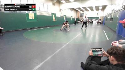 144 lbs Cons. Round 2 - Cade Tiburzio, Murrieta Valley vs Damyan Navarro, Corona Del Sol