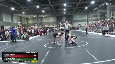 100 lbs Cons. Round 2 - Zack Olsen, SlyFox Wrestling Academy vs Kade Simon, Hays