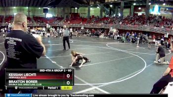 60 lbs Quarterfinal - Braxton Borer, Double Dog Wrestling Club vs Kessiah Liechti, Nebraska Boyz