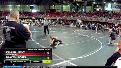 60 lbs Quarterfinal - Braxton Borer, Double Dog Wrestling Club vs Kessiah Liechti, Nebraska Boyz