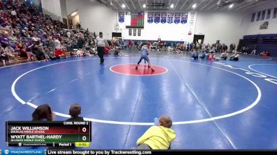 110 lbs Cons. Round 2 - Wyatt Barthel-Hardy, Alliance Middle School vs Jack Williamson, Douglas Middle School