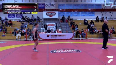 117 lbs 1st Place Match - Jasmine Howard, Southern Oregon University vs Marissa Kurtz, Southern Oregon University