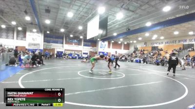 175 lbs Cons. Round 4 - Matin Ghanavat, Capistrano Valley vs Rex Topete, South Hills