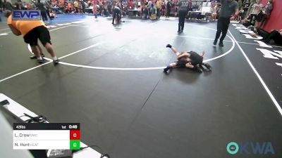 43 lbs Round Of 16 - Lincoln Crow, Berryhill Wrestling Club vs Nicholous Hunt, Heat