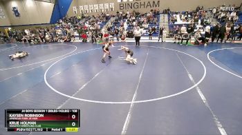 108 lbs Champ. Round 2 - Kaysen Robinson, American Fork Jr High vs Krue Holman, Wasatch Wrestling Club