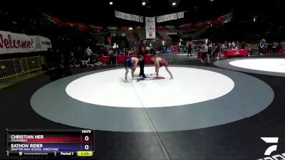 57 lbs Quarterfinal - Christian Her, California vs Eathon Rider, Shafter High School Wrestling