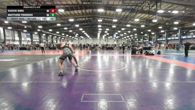 160 lbs Consi Of 32 #1 - Kason Sims, WV vs Matthew Ferrero, MA