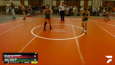 92 lbs Round 1 (6 Team) - Haily Malloy, Belding Orange vs Dylan Daugherty, Ohio Gold