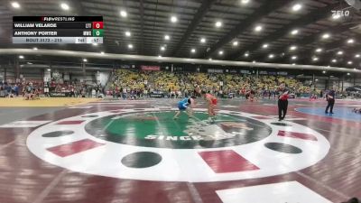 215 lbs Cons. Round 1 - William Velarde, Lander Tiger Tough vs Anthony Porter, Mandan Wrestling Club