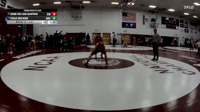 141 lbs Champ. Round 1 - Jose De Los Santos, St. Johns (mn) vs Cole Becker, Augsburg