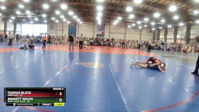 100 lbs Rd# 8- 12:30pm Saturday Final Pool - Bennett Walsh, West Coast Elite vs Thomas Block, Rebellion