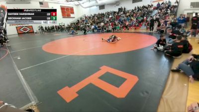 105 lbs Quarterfinal - Beckham Jacobs, Lander Middle School vs Hayden Harshman, Lovell Middle School