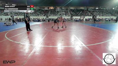 138 lbs Consi Of 8 #1 - Jenna Stout, Little Axe Takedown Club vs J'la Underwood, Woodland Girls