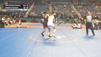 3A 138 lbs 1st Place Match - Hezekyah Matson, Trinity High School vs John Bryson Perkins, Charles D. Owen High School