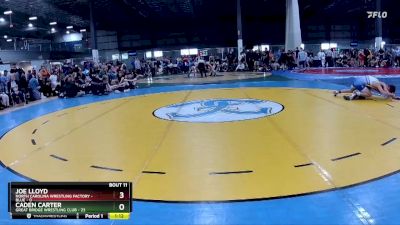 132 lbs Placement Matches (8 Team) - Caden Carter, GREAT BRIDGE WRESTLING CLUB vs Joe Lloyd, NORTH CAROLINA WRESTLING FACTORY - BLUE