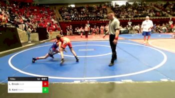 70 lbs Semifinal - Langdon Brock, Glenpool Youth Wrestling vs Bear Kent, Pawhuska Elks Takedown