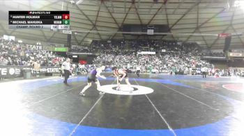 Boys 4A 165 lbs Champ. Round 2 - Hunter Holman, Yelm vs Michael Mahuika, Wenatchee
