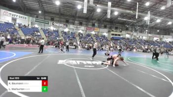 157 lbs Round Of 16 - Kale Baumann, Great Falls Bison vs Layne Warburton, Gladiator Wr Acd