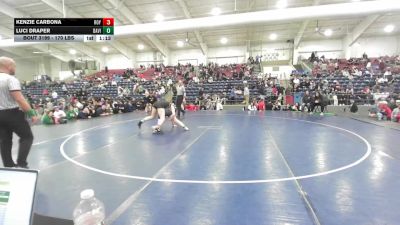 170 lbs 1st Place Match - Kenzie Carbona, Roy vs Luci Draper, Davis