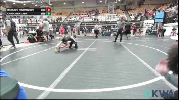 73-76 lbs Rr Rnd 5 - Braxton Richardson, Tecumseh Youth Wrestling vs Caroline Clark, Norman North