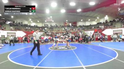 138 lbs Champ. Round 2 - Dylan Marshall, Center Grove vs Adrean Martinez, Frankfort High School
