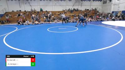 285 lbs Champ. Round 3 - Andrew Arroyo, Clovis High vs Braedon Carroll, WiN - Wrestling In Novato