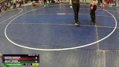 75 lbs Cons. Round 2 - Grant Owens, Uintah Jr High Wrestling vs Easton Mamalis, Green River Grapplers