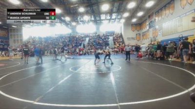 132 lbs Cons. Round 2 - Manoa Aponte, Fort Myers Wrestling Club vs Andrew Schleman, Caveman